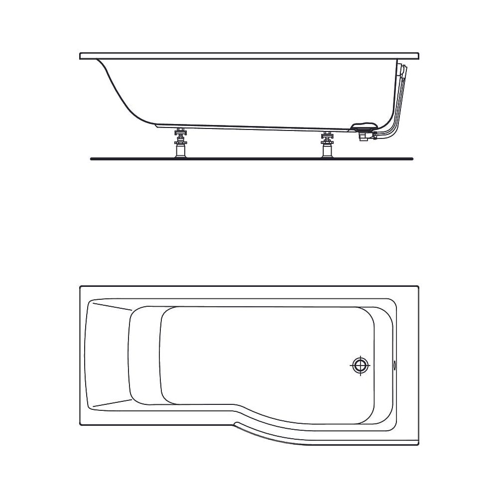 Ideal Standard Dusch-Badewanne Connect Air, Version re., 1700x800x465mm, Weiß... IST-E113501 5017830518860 (Abb. 3)