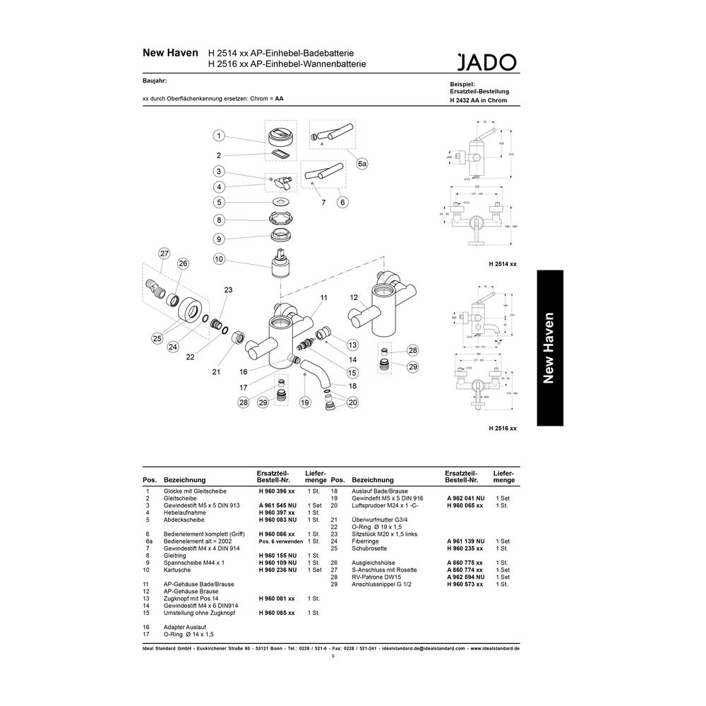 Ideal Standard JADO Luftsprudler, kpl., M24X1, Edelstahl... IST-H960065GN 4015413528801 (Abb. 1)