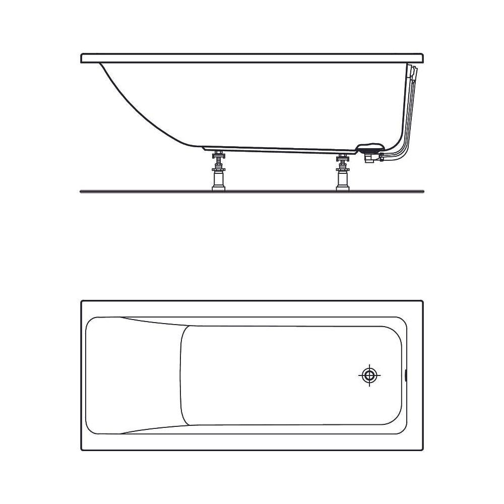 Ideal Standard Körperform-Badewanne Connect Air, 1600x700x475mm, Weiß... IST-T361501 8014140448211 (Abb. 4)