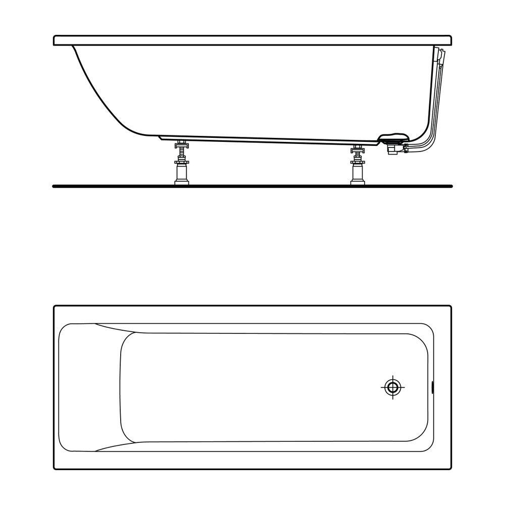 Ideal Standard Körperform-Badewanne Connect Air, 1700x700x475mm, Weiß... IST-T361701 8014140448235 (Abb. 5)
