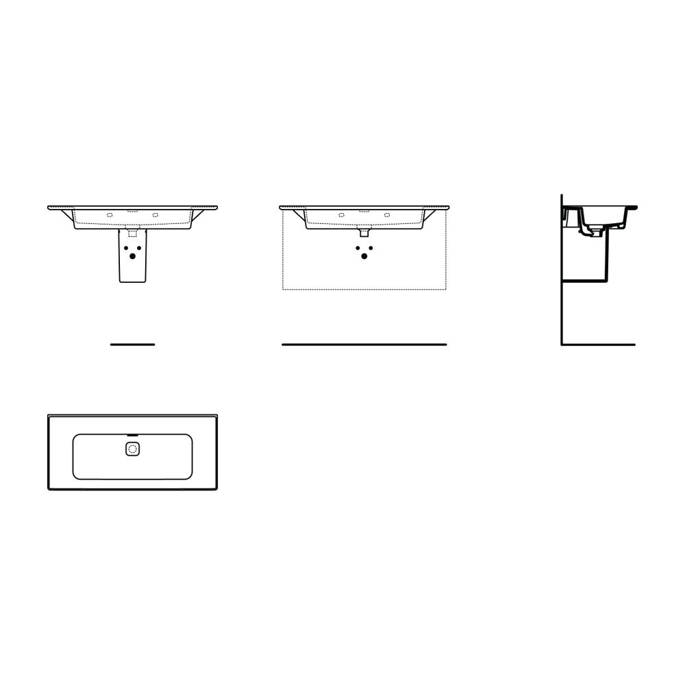 Ideal Standard Möbelwaschtisch Strada II, ohne Hahnloch mit Überlauf 1040x460x180mm, Weiß ... IST-T3635MA 8014140450672 (Abb. 7)
