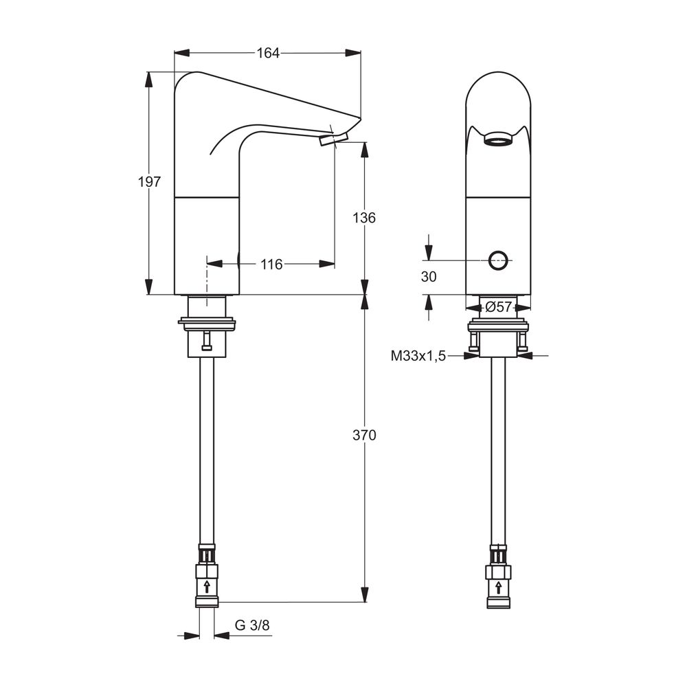 Ideal Standard Sensor-Waschtisch-Armatur Ceraplus, ohne Misch, Batteriebetrieben, Ausld.11... IST-A4151AA 4015413304887 (Abb. 2)