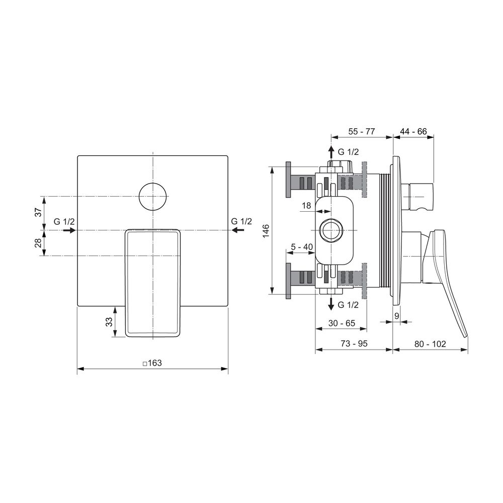 Ideal Standard Badearmatur Unterputz Conca, Bausatz2, Magnetic Grey... IST-A7374A5 3800861085775 (Abb. 6)