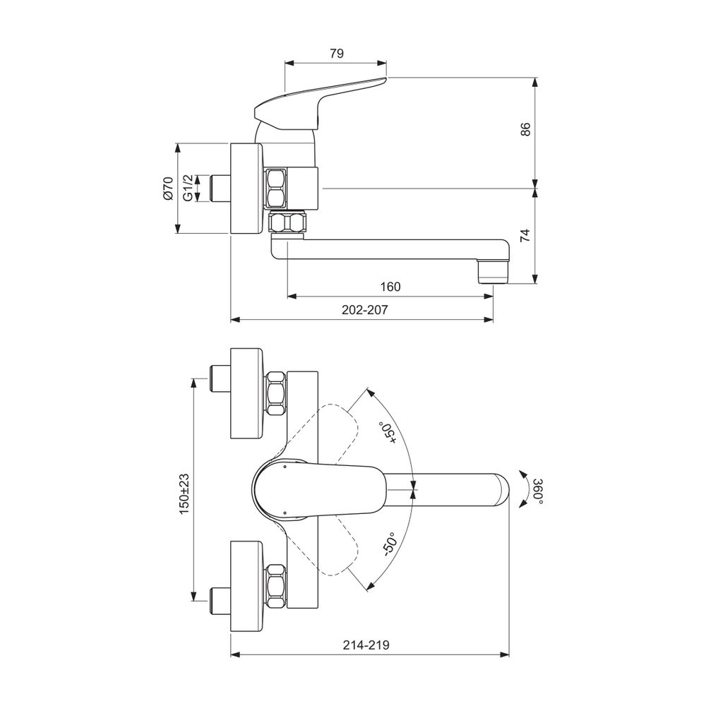 Ideal Standard Badearmatur Unterputz Ceraflex, Bausatz 2, Ros.163x163mm, eigens.DIN EN 171... IST-A6882AA 4015413342629 (Abb. 4)