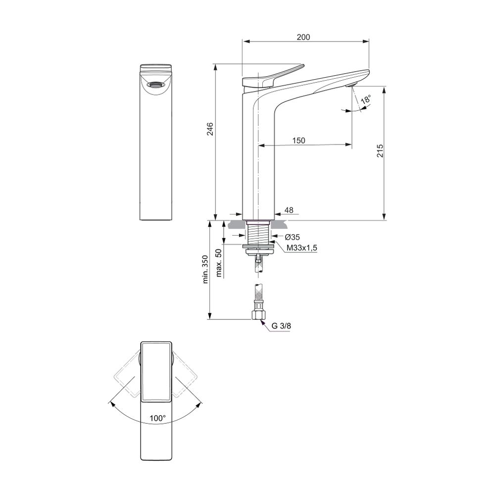 Ideal Standard Bundle03 Conca mit Waschtisch, Waschtisch-Unterschrank Weiß, Spiegel, Armi... IST-T4635Y1 8014140485056 (Abb. 10)