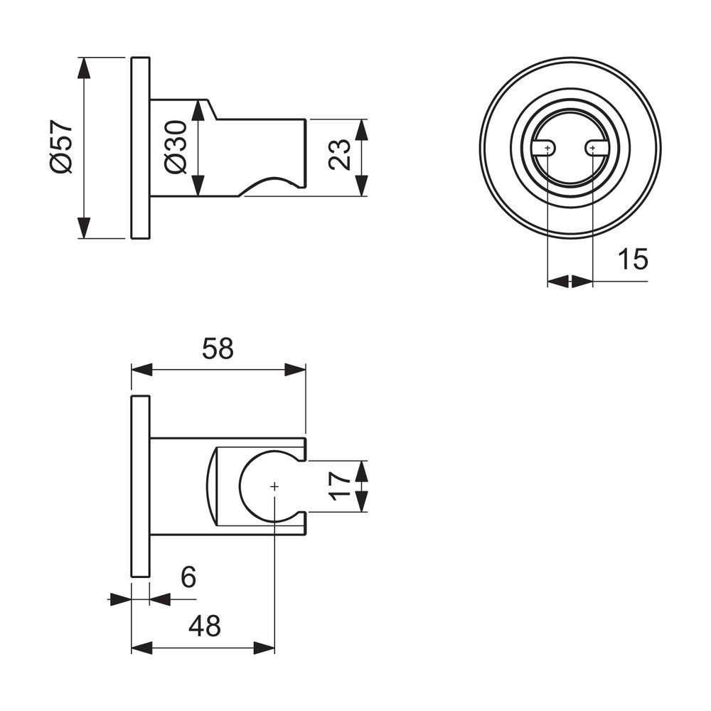Ideal Standard Wandhalter Idealrain Round runde Ros. für Handbrause Silk Black... IST-BC806XG 3800861101178 (Abb. 4)