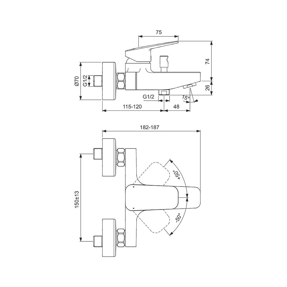 Ideal Standard Armaturen-Bundle Aufputz Ceraplan Chrom... IST-BD372AA 3800861107521 (Abb. 11)