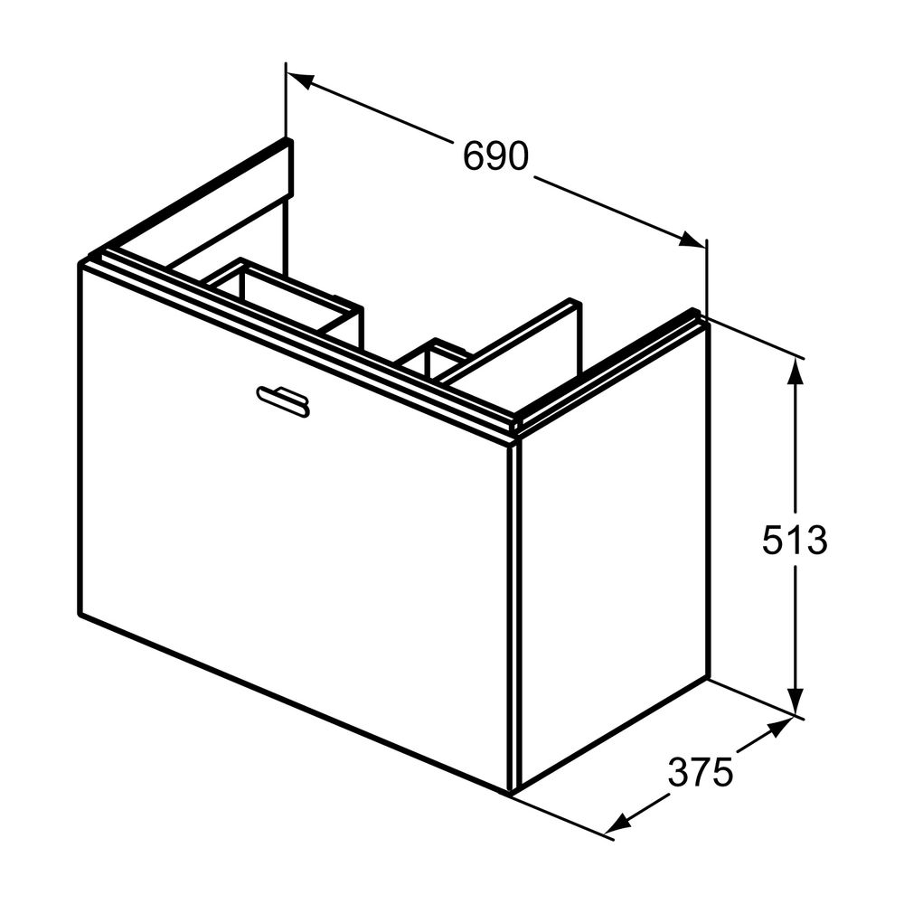 Ideal Standard Innere Auszugsfront Connect Space, Waschtisch-Unterschrank für 690mm, Ameri... IST-EF719SO 5017830532248 (Abb. 2)