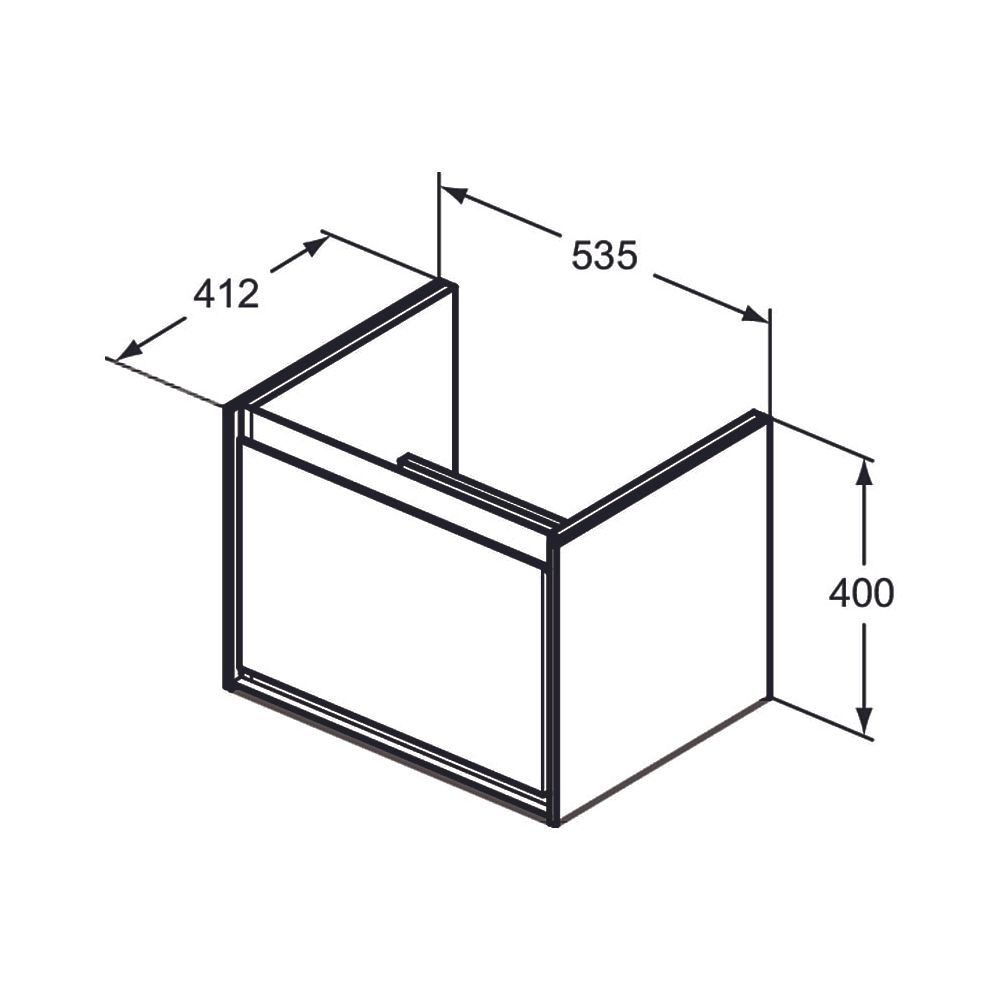 Ideal Standard WT-USchrank Connect Air Cube, 2 Auszüge, 530x409x517mm, Nussbaum und Schwar... IST-R0472NE 5017830556633 (Abb. 6)