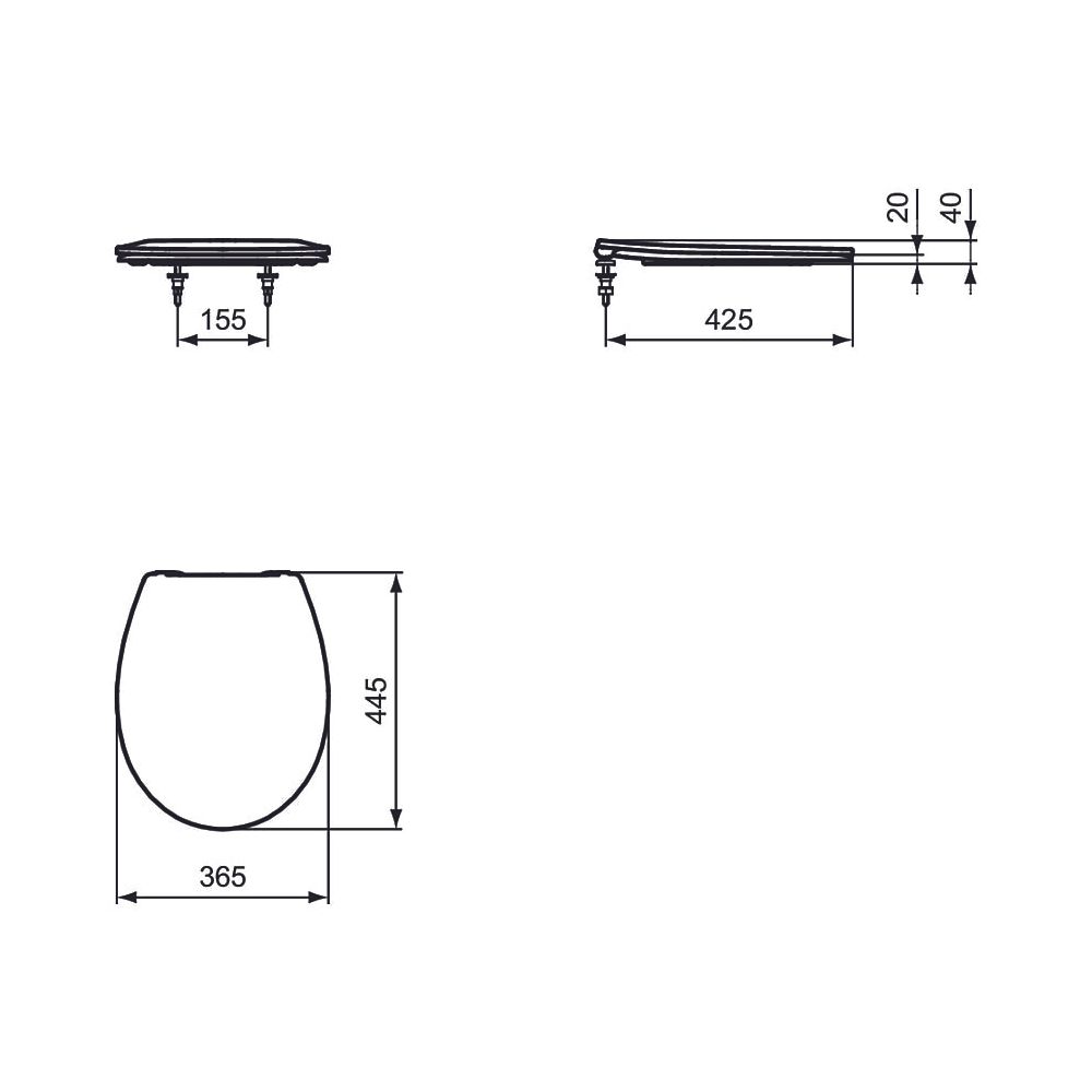 Ideal Standard Wand-T-WC-Kombipaket Eurovit, randlos, mit Softclosing, 355x520x350mm, Weiß... IST-K881201 4015413078092 (Abb. 5)