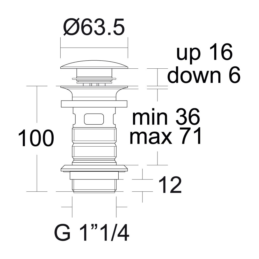 Ideal Standard Push-Open für Waschtisch mit Überlauf Magnetic Grey... IST-E1482A5 5017830548805 (Abb. 2)