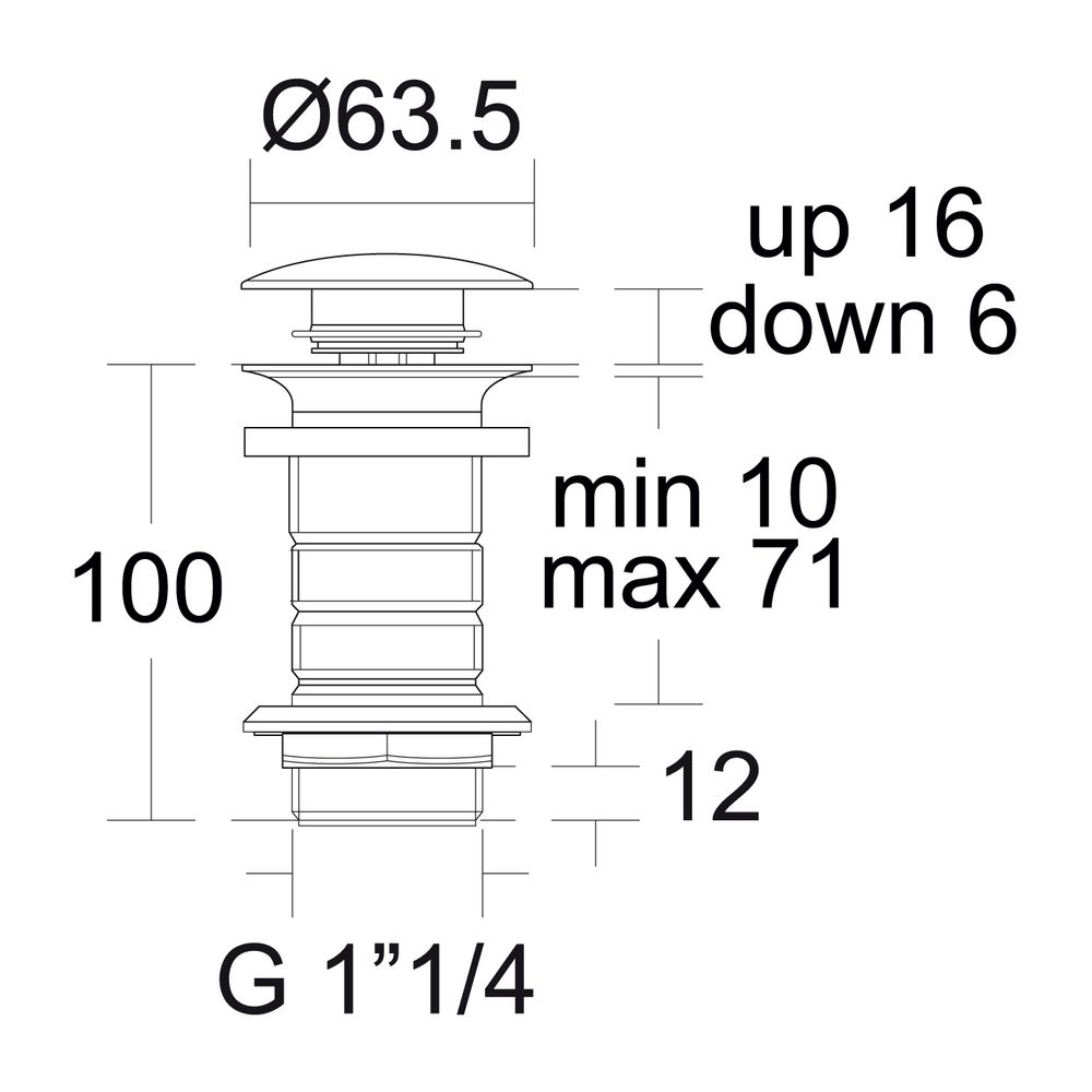 Ideal Standard Push-Open für Waschtisch ohne Überlauf Magnetic Grey... IST-E1483A5 5017830548836 (Abb. 2)