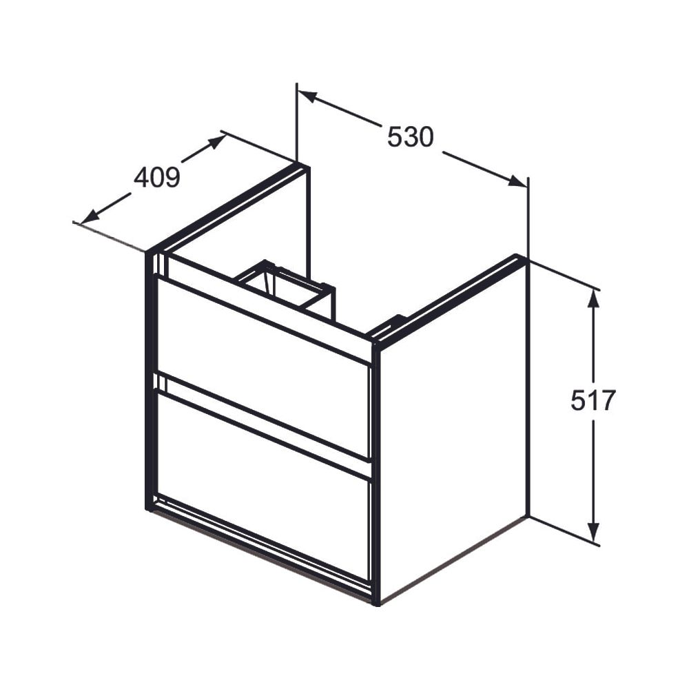 Ideal Standard WT-USchrank Connect Air Cube, 2 Auszüge, 530x409x517mm, Weiß glatt und Hell... IST-E1606KN 5017830534914 (Abb. 2)