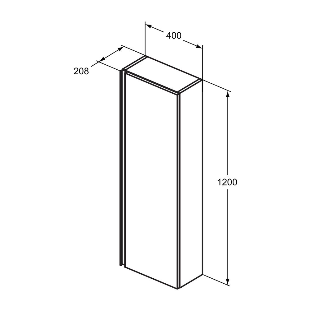 Ideal Standard Halb-Hochschrank Connect E, 1 Tür, 400x208x1200mm, Goldeiche... IST-E2153PB 5017830549383 (Abb. 2)