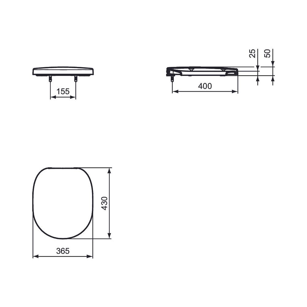 Ideal Standard WC-Paket Connect, WC randlos, mit WC-Sitz Softclosing, 365x550x340mm, Weiß... IST-K296001 4015413069717 (Abb. 6)
