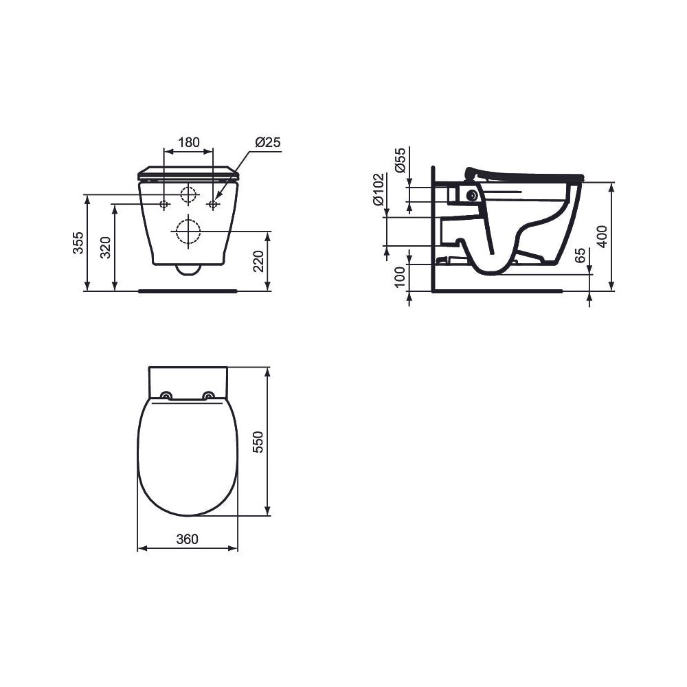 Ideal Standard Bundle WC-Element ProSys, WC RimLS mit IP Connect und Platte Oleas M1 Weiß... IST-R0399MA 3391500586277 (Abb. 8)