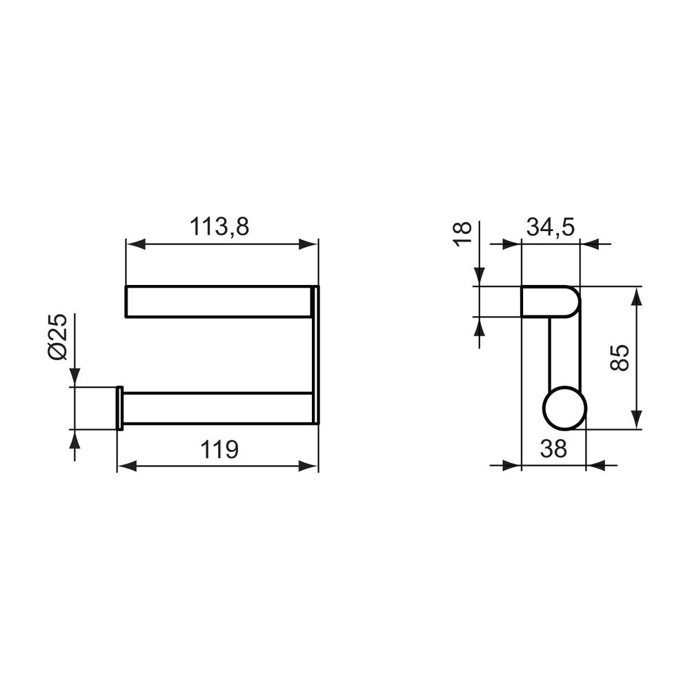 Ideal Standard Papierrollenhalter Connect ohne Deckel Chrom... IST-N1381AA 8014140353669 (Abb. 2)