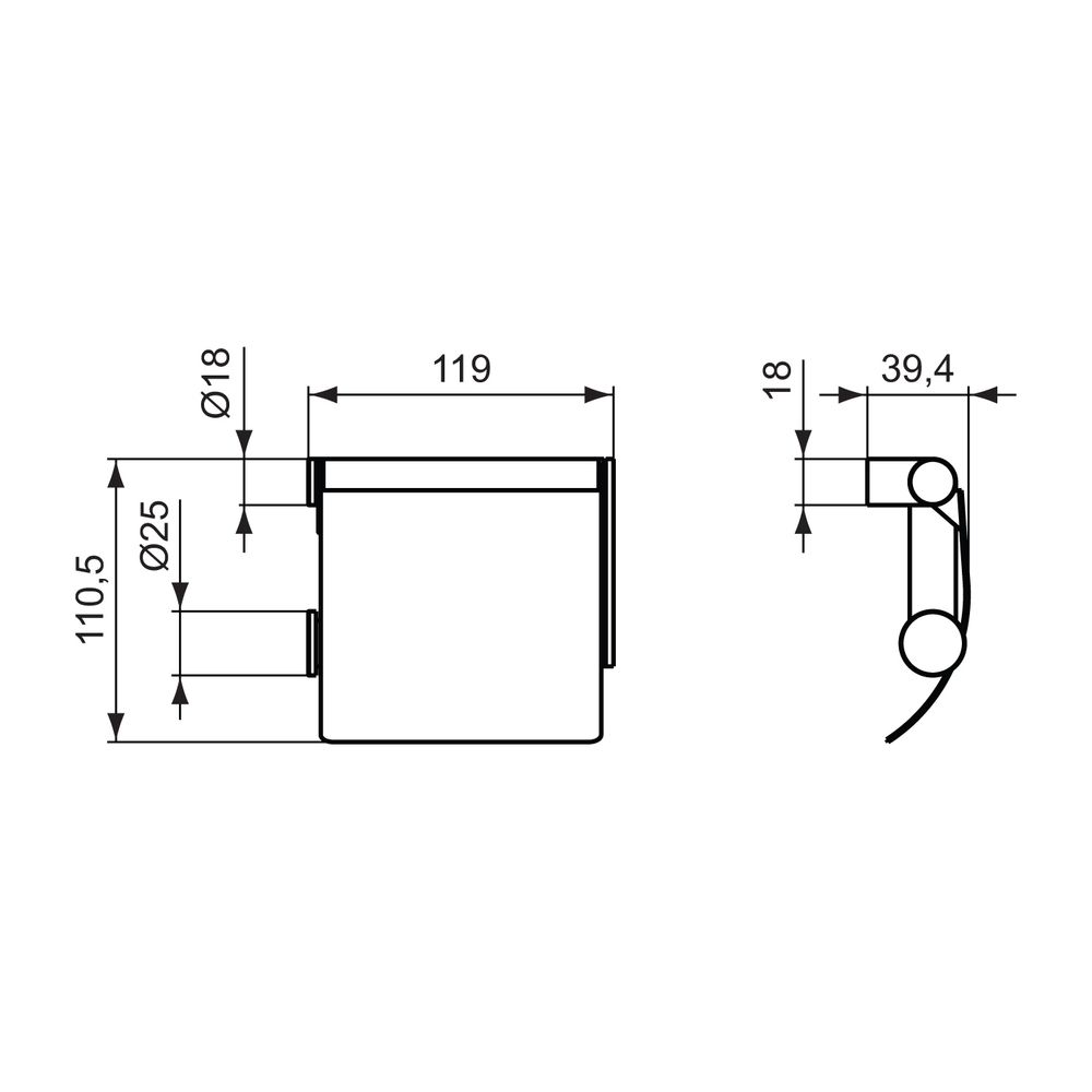 Ideal Standard Papierrollenhalter Connect mit Deckel Chrom... IST-N1382AA 8014140353676 (Abb. 2)