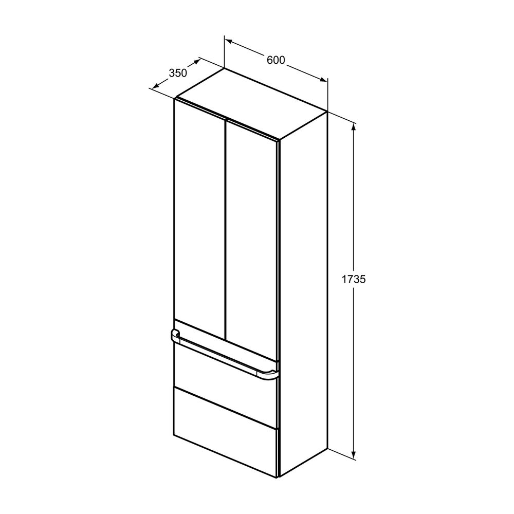 Ideal Standard Tür Tonic II, für Hochschrank, 600mm, Hochglanz hellbraun lackiert... IST-RV131FC 3391500576988 (Abb. 2)