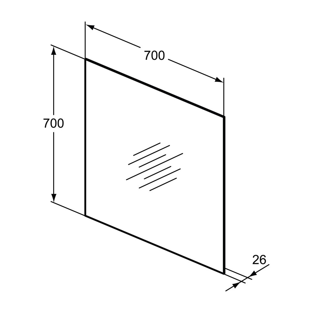 Ideal Standard Spiegel Mirror&Light, 30W, mit Ambientelicht, 700x26x700mm... IST-T3335BH 8014140447276 (Abb. 2)