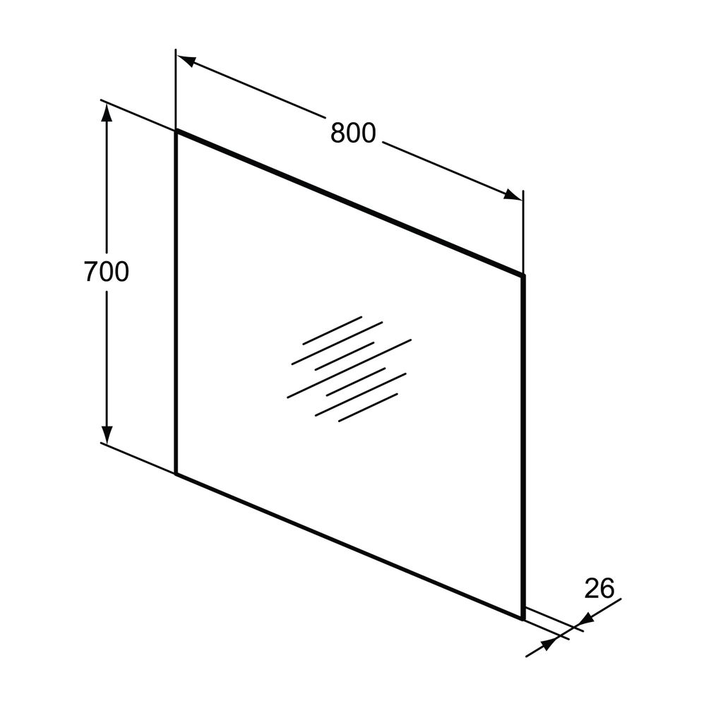 Ideal Standard Spiegel Mirror&Light, 35W, mit Ambientelicht, 800x26x700mm... IST-T3336BH 8014140447283 (Abb. 2)