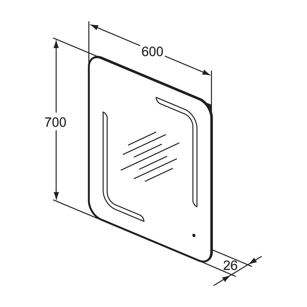 Ideal Standard Spiegel Mirror&Light, mit Licht, 40W, 600x26x700mm... IST-T3350BH 8014140447429 (Abb. 2)