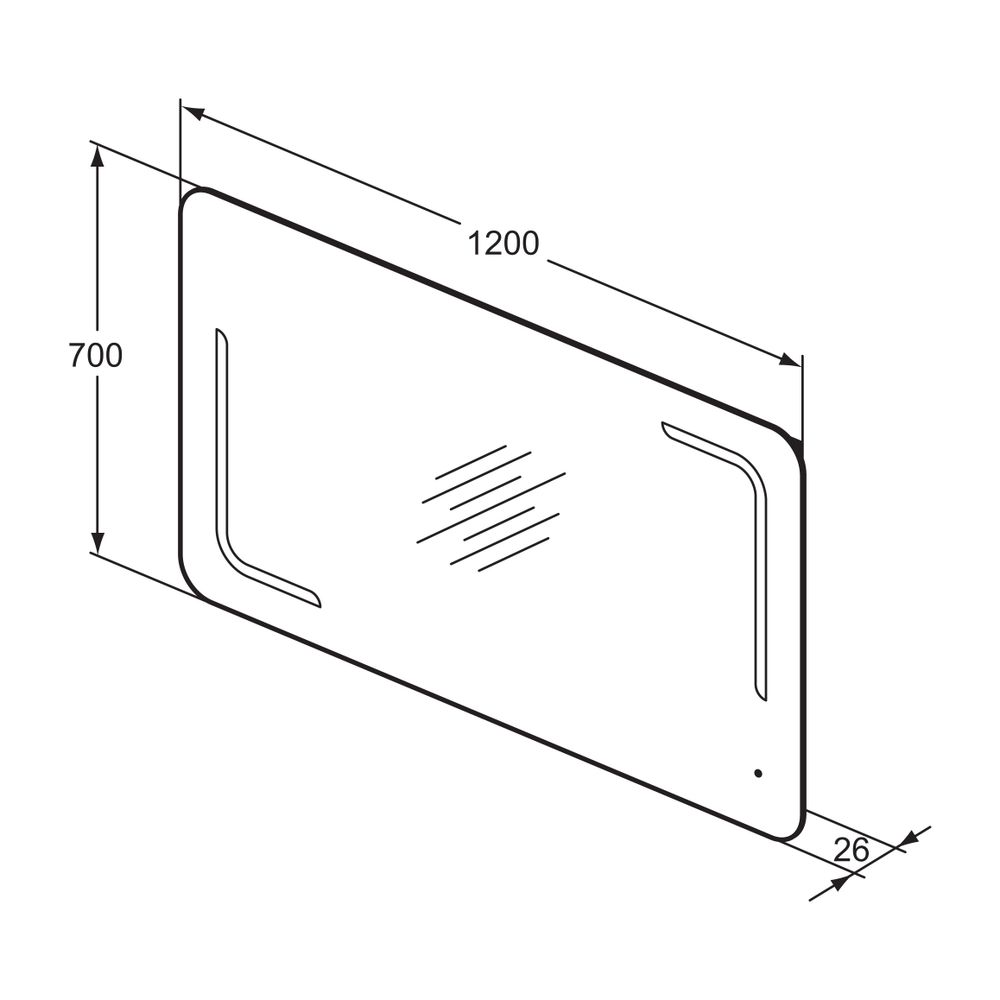 Ideal Standard Spiegel Mirror&Light, mit Licht, 55W, 1200x26x700mm... IST-T3353BH 8014140447450 (Abb. 2)