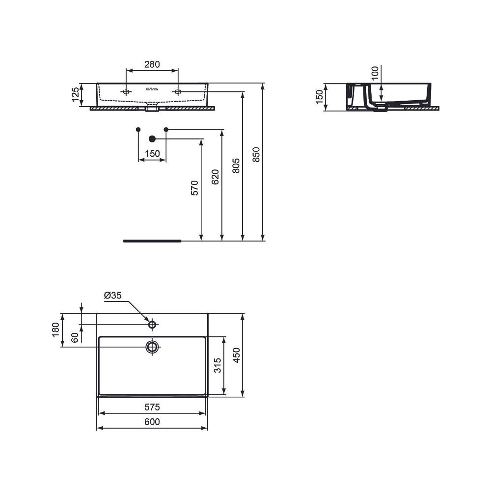 Ideal Standard Bundle01 Conca mit Waschtisch, Waschtisch-Unterschrank Weiß, Spiegel und Ar... IST-T4633Y1 8014140485032 (Abb. 9)
