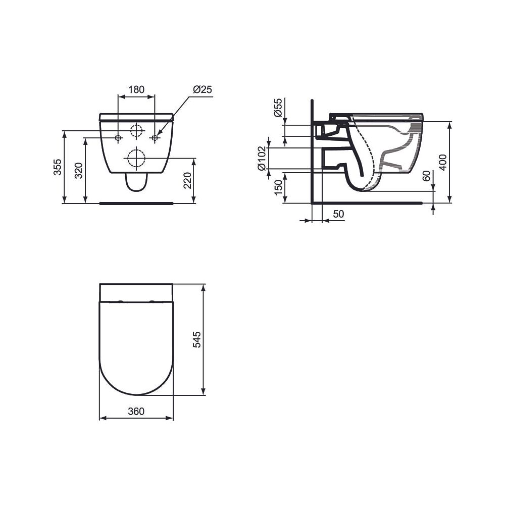 Ideal Standard Bundle WC-Element ProSys, WC Blend Curve und Betätigungsplatte Oleas M3... IST-R041301 3391500585645 (Abb. 6)