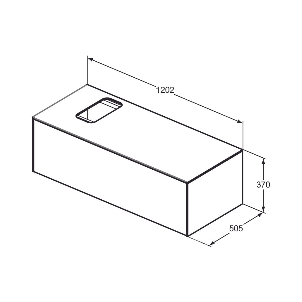 Ideal Standard Waschtisch-Unterschrank Conca, 1 Auszug, mit Ausschnitt, 1202x505x370mm, Su... IST-T3932Y3 8014140460275 (Abb. 6)