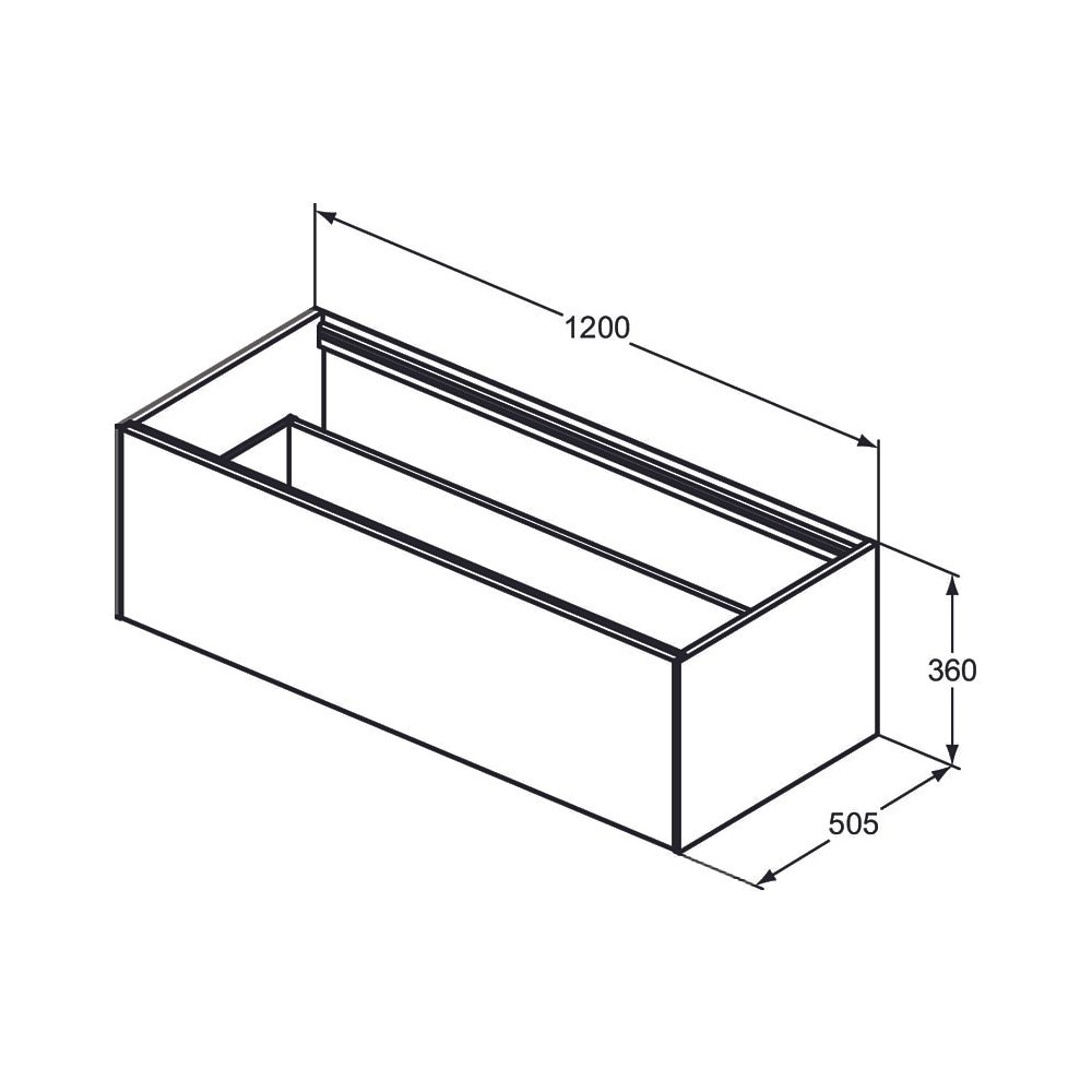 Ideal Standard Waschtisch-Unterschrank Conca, 1 Auszug, ohne Platte, 1200x505x360mm, Walnu... IST-T3933Y5 8014140460350 (Abb. 6)