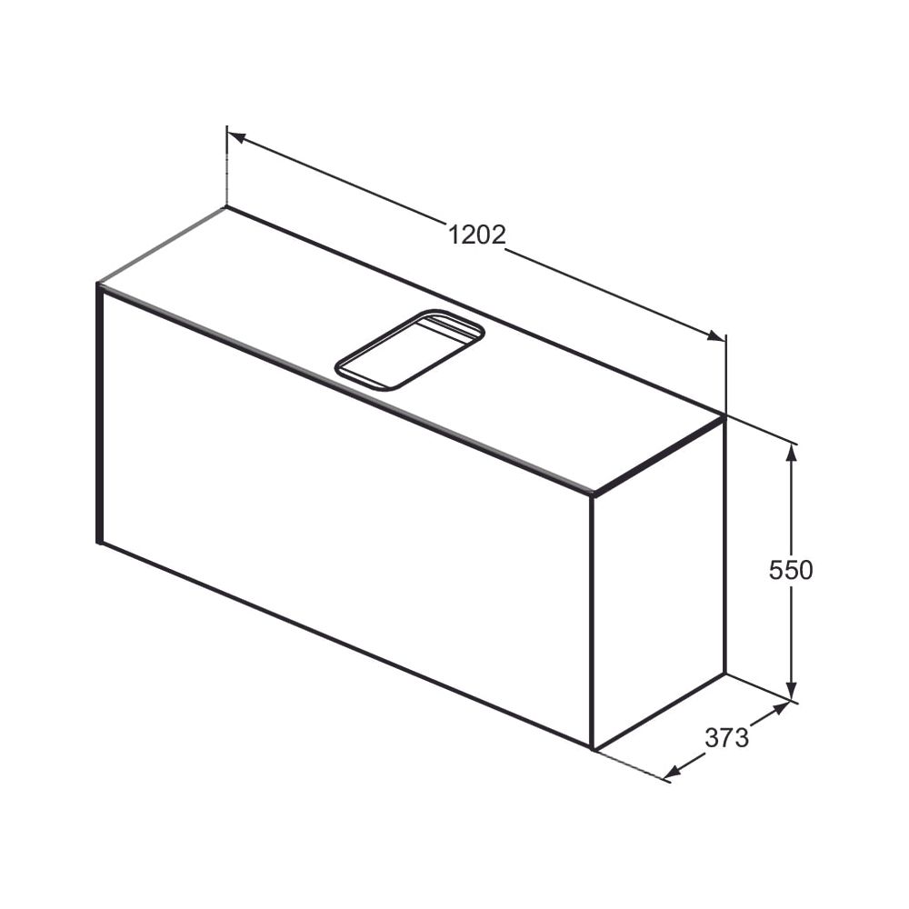 Ideal Standard Waschtisch-Unterschrank Conca, 1 Auszug, mit mi.Ausschnitt, 1202x373x550mm,... IST-T3937Y5 8014140460596 (Abb. 7)