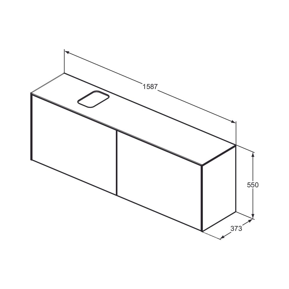 Ideal Standard Waschtisch-Unterschrank Conca, 2 Auszüge, mit Ausschnitt, 1587x373x550mm, E... IST-T3995Y6 8014140462903 (Abb. 6)