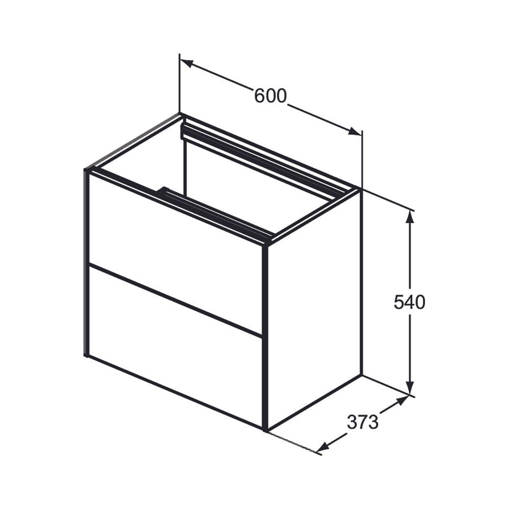 Ideal Standard Waschtisch-Unterschrank Conca, 2 Auszüge, ohne Platte, 600x373x540mm, Sunse... IST-T4354Y3 8014140465683 (Abb. 6)