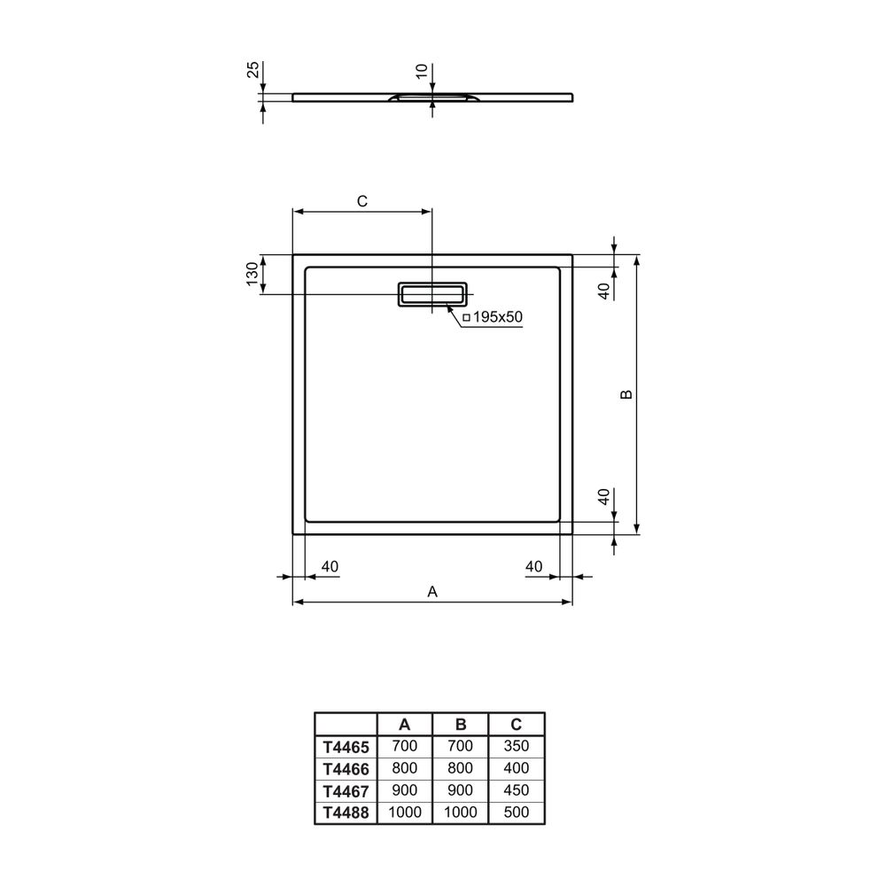 Ideal Standard Quadrat-Brausewanne Ultra Flat New, 700x700x25mm, Seidenweiß... IST-T4465V1 8014140481775 (Abb. 3)