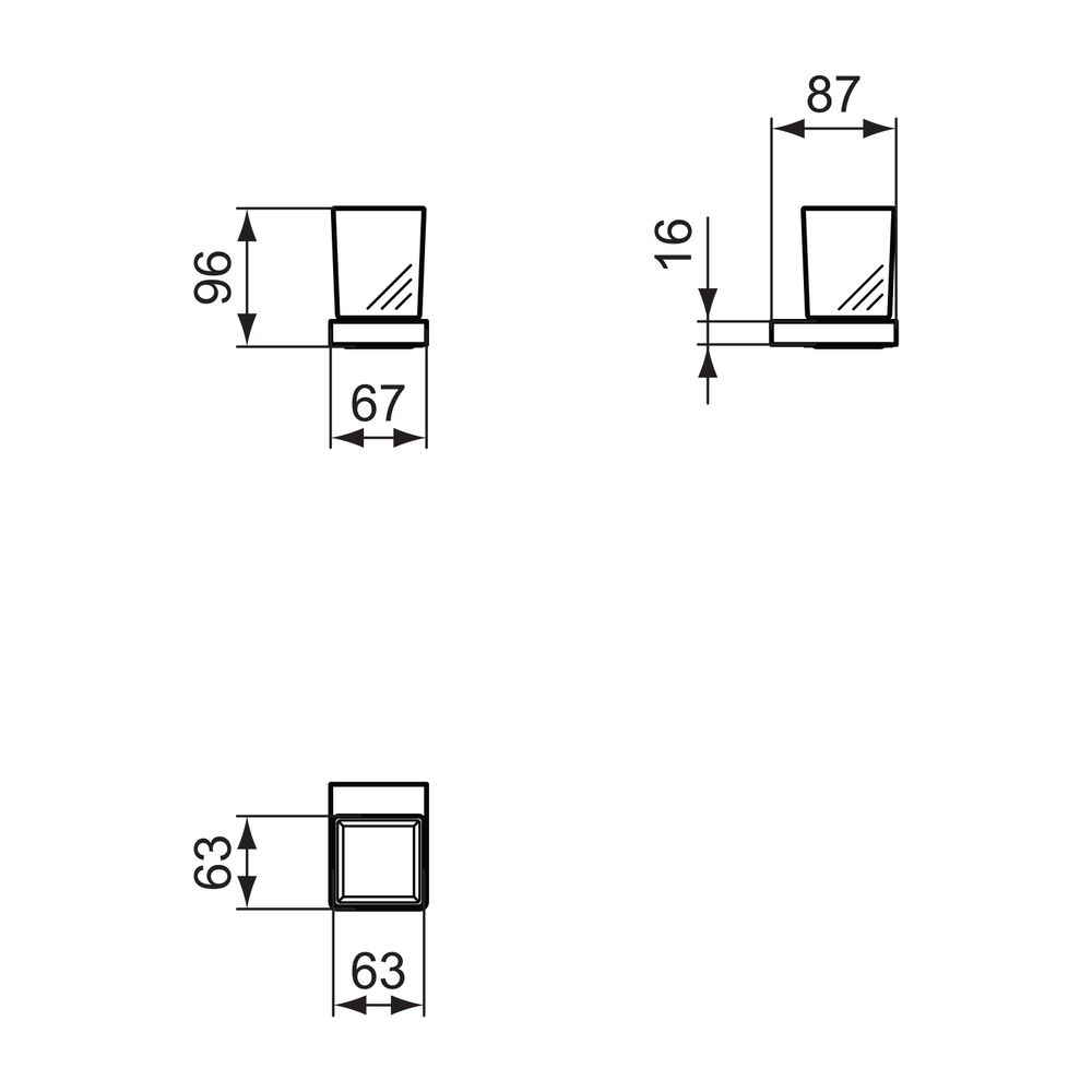 Ideal Standard Mundglas Conca Cube, eckig, Chrom... IST-T4504AA 8014140479260 (Abb. 6)