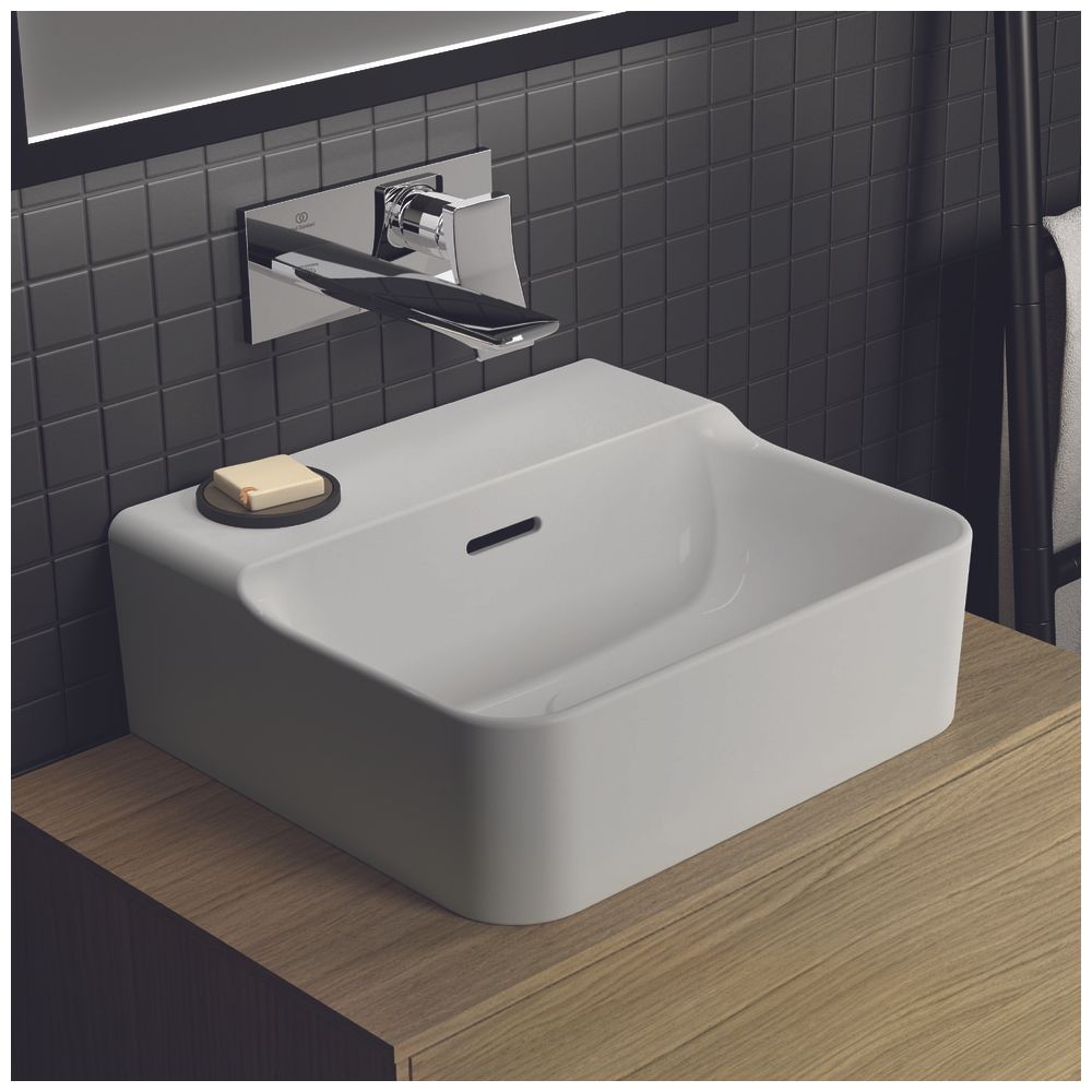 Ideal Standard Handwaschbecken Conca, 3 Hahnlöcher, mit Überlauf 400x350x165mm, Weiß... IST-T381001 8014140458265 (Abb. 7)