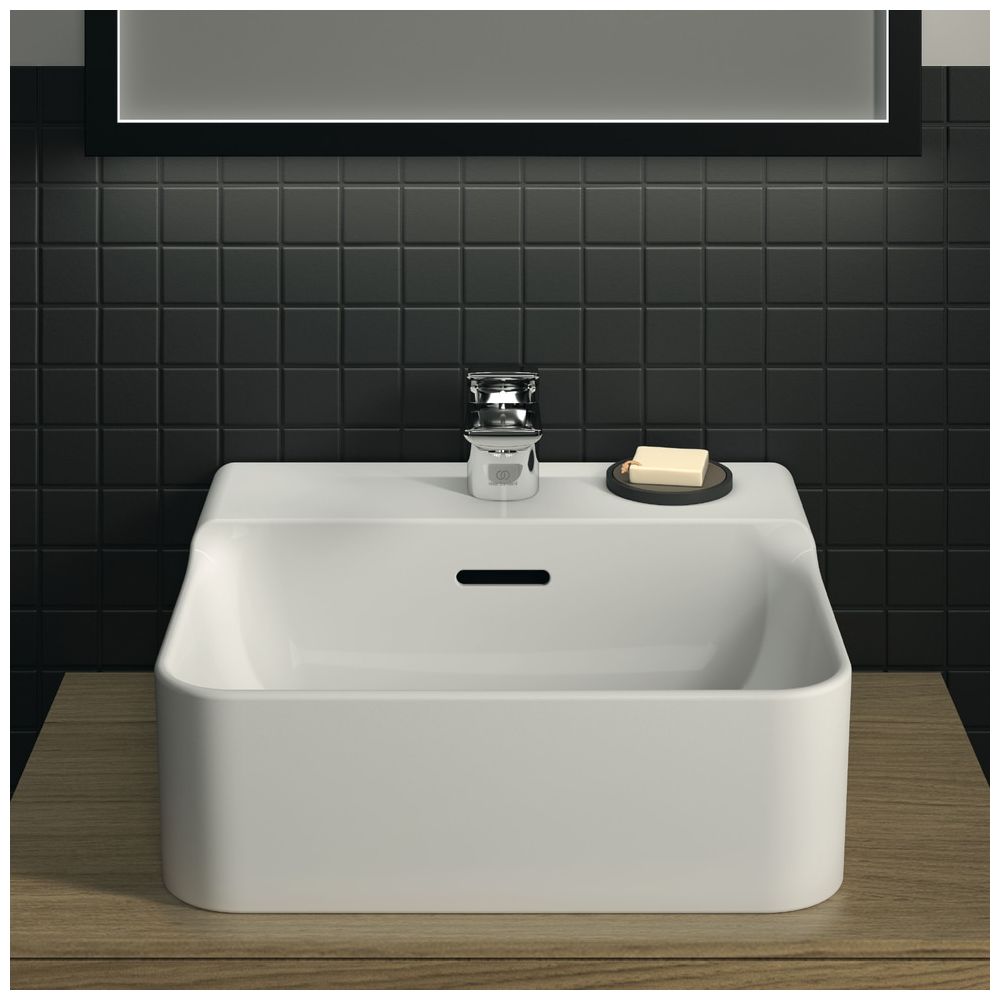 Ideal Standard Handwaschbecken Conca 1 Hahnloch, mit Überlauf 400x350x165mm Weiß mit Ideal... IST-T3695MA 8014140468653 (Abb. 5)
