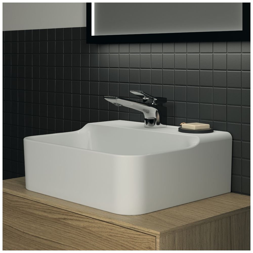 Ideal Standard Handwaschbecken Conca, 1 Hahnloch, ohne Überlauf 400x350x145mm, Weiß mit Id... IST-T3874MA 8014140469322 (Abb. 6)