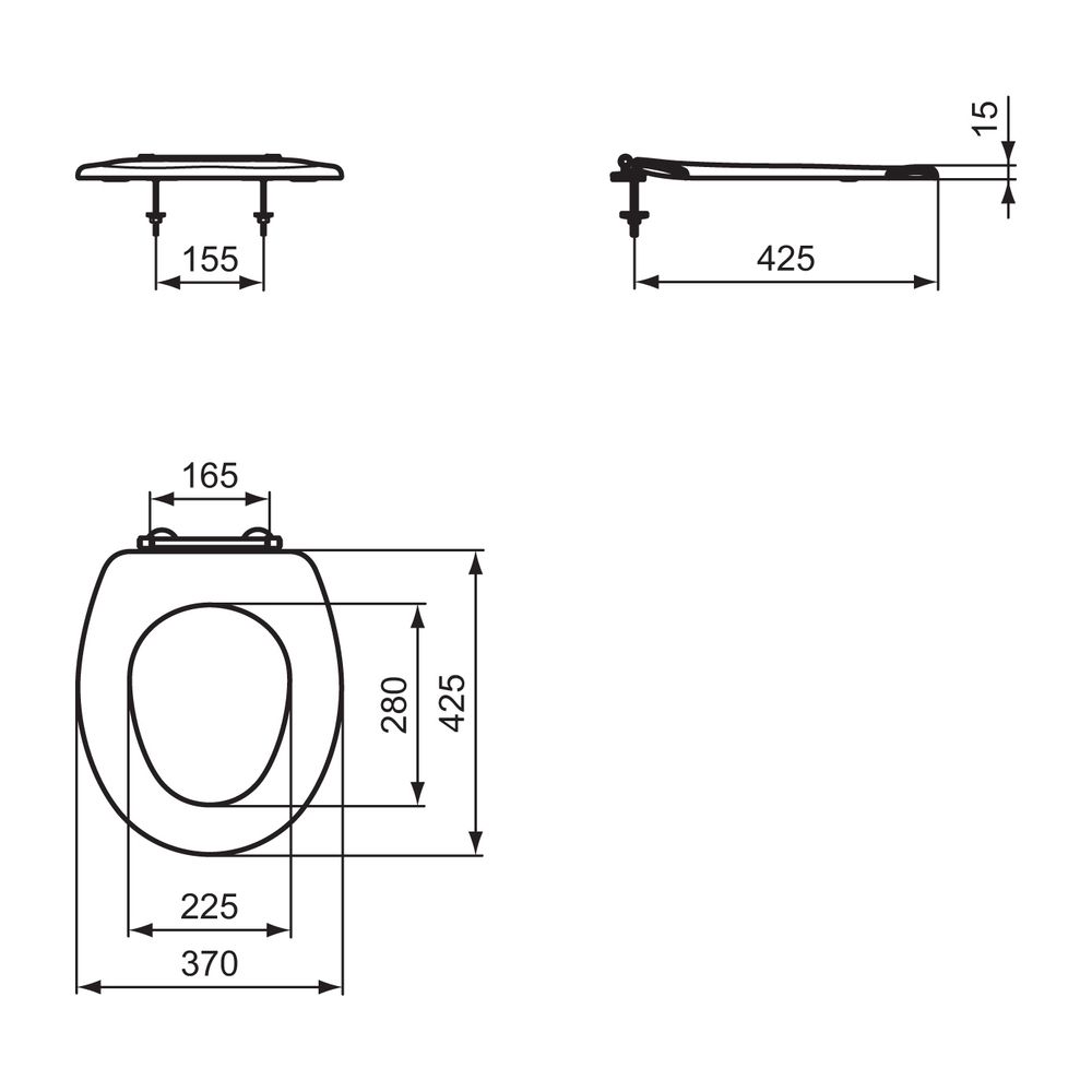 Ideal Standard WC-Sitzring Contour 21, mit Stangenscharnier, Weiß... IST-K792801 4015413039376 (Abb. 2)
