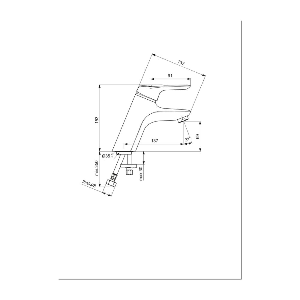 Ideal Standard Waschtischarmatur Ceramix, ohne Ablgarn., Ausld. 137mm, Chrom... IST-BD036AA 3800861091127 (Abb. 2)