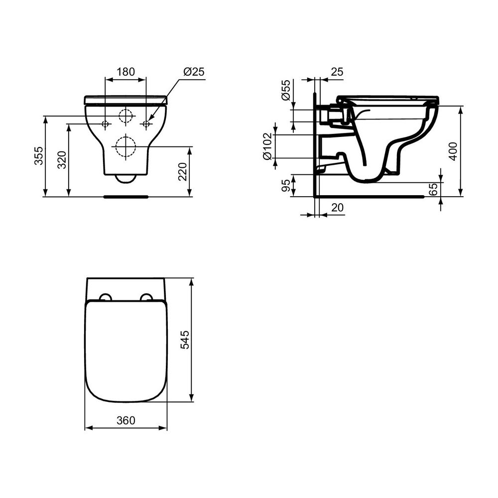 Ideal Standard WC-Paket i.life A Randlos mit WC-Sitz Softclose Weiß... IST-T467101 8014140486046 (Abb. 13)