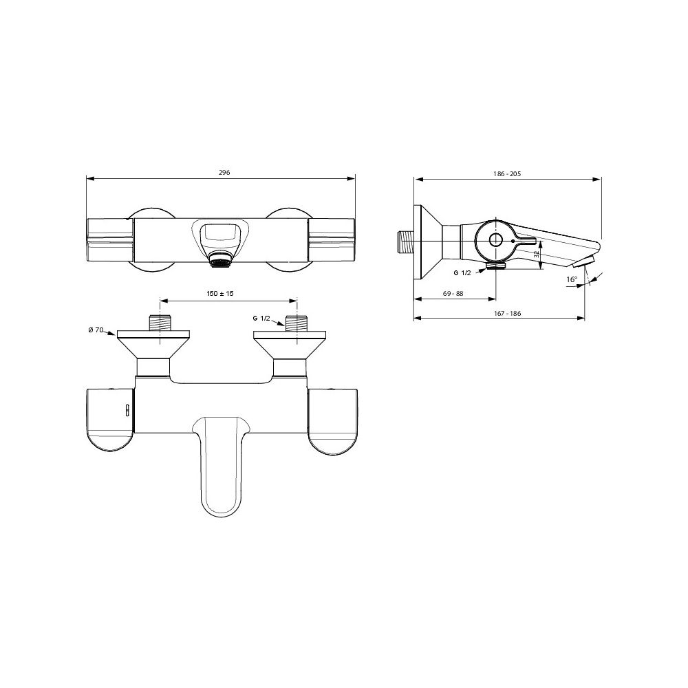 Ideal Standard Badethermostat Aufputz Ceraplus Safe Ausld.167-186mm Chrom... IST-A6874AA 4015413340625 (Abb. 4)