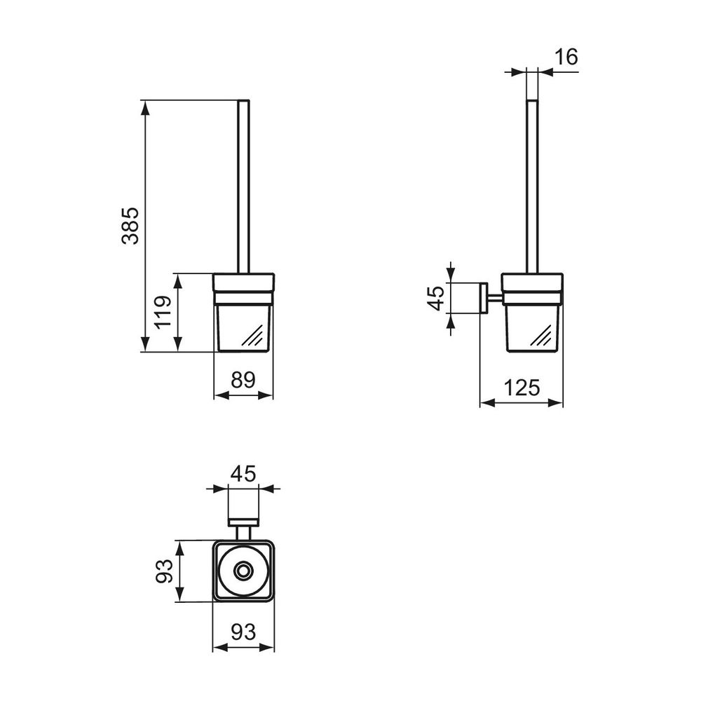 Ideal Standard Bürstengarnitur IOM Cube, Behälter aus Glas, Chrom... IST-E2194AA 5017830548652 (Abb. 5)