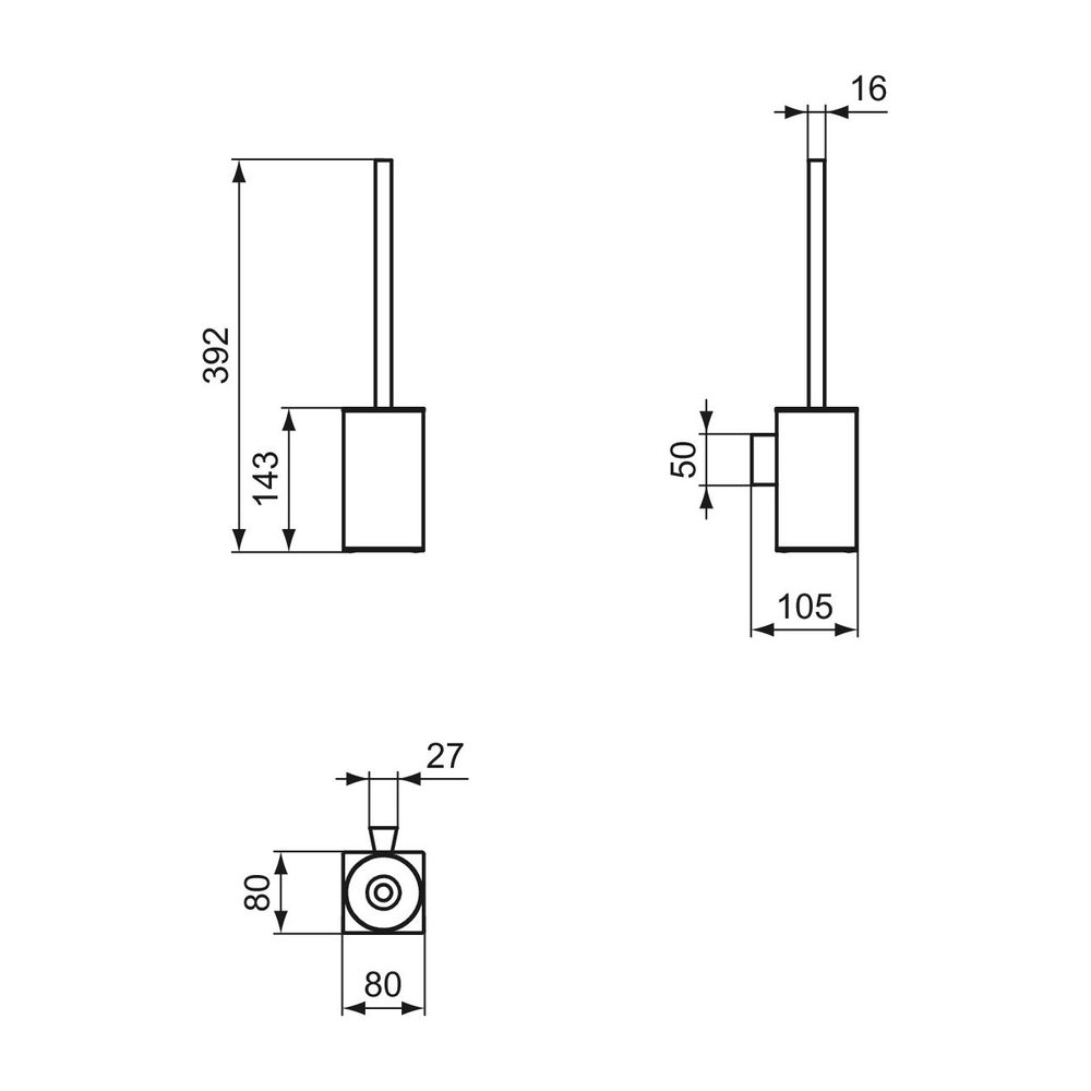 Ideal Standard Bürstengarnitur IOM Cube, Behälter aus Metall, Chrom... IST-E2195AA 5017830548669 (Abb. 6)