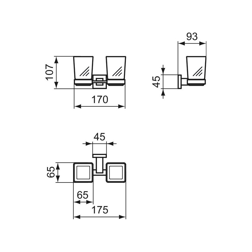 Ideal Standard 2 Mundgläser IOM Cube, Chrom... IST-E2205AA 5017830548768 (Abb. 4)