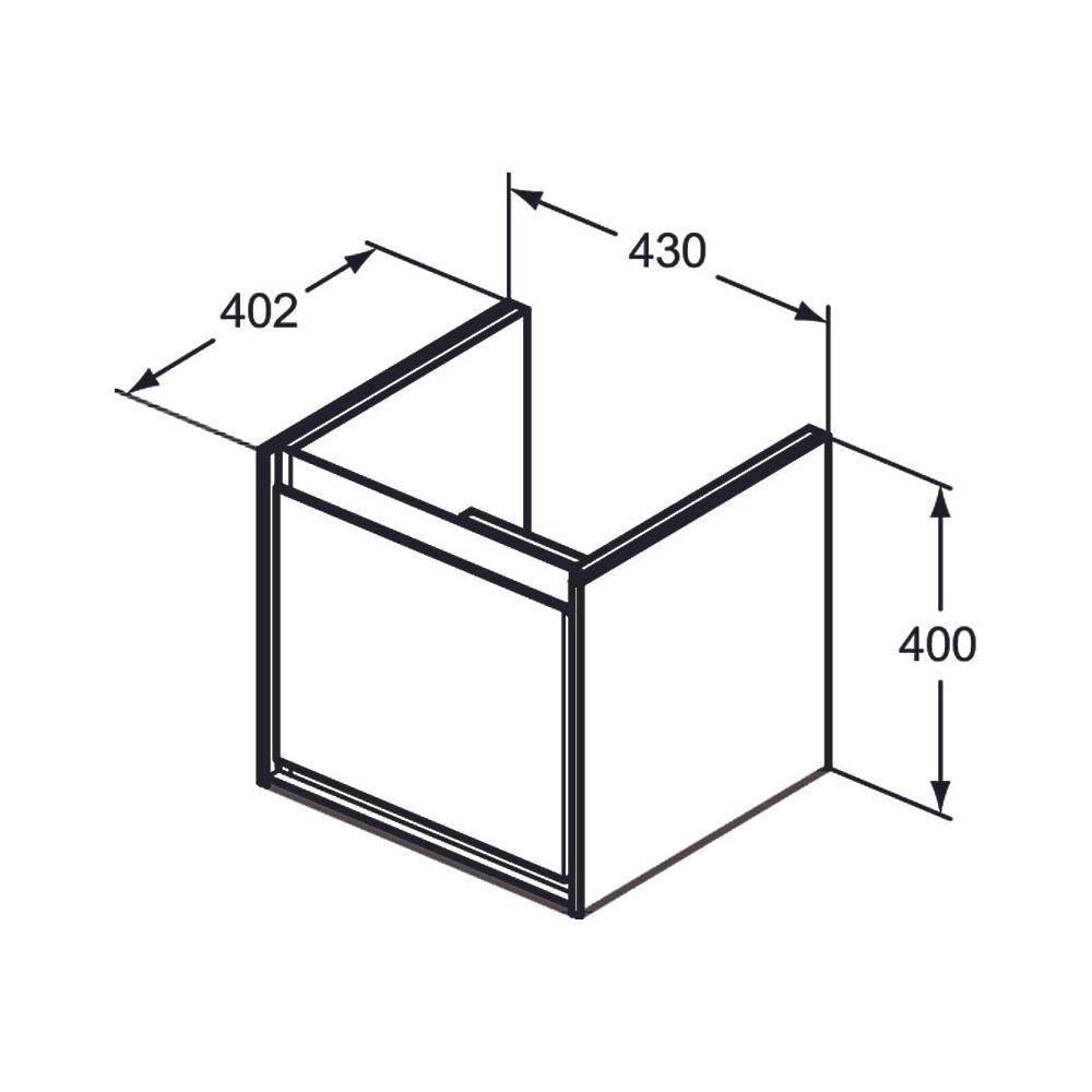 Ideal Standard WT-USchrank Connect Air Cube, 1 Auszug 435x402x400mm, Pinie hell Dekor und ... IST-E0842UK 5017830520122 (Abb. 2)
