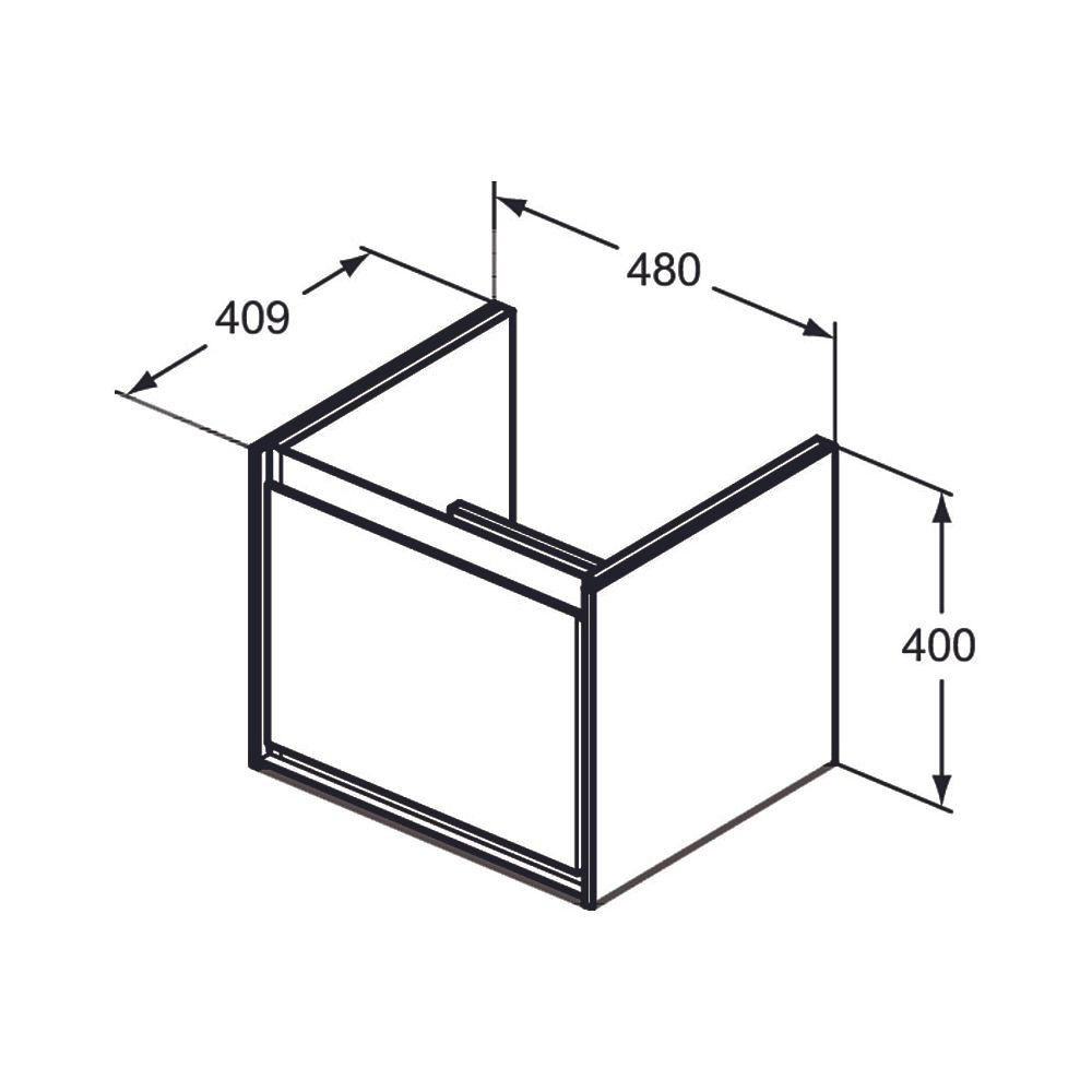 Ideal Standard WT-USchrank Connect Air Cube, 1 Auszug 485x412x400mm, Weiß glatt und matt... IST-E0844B2 5017830520146 (Abb. 2)