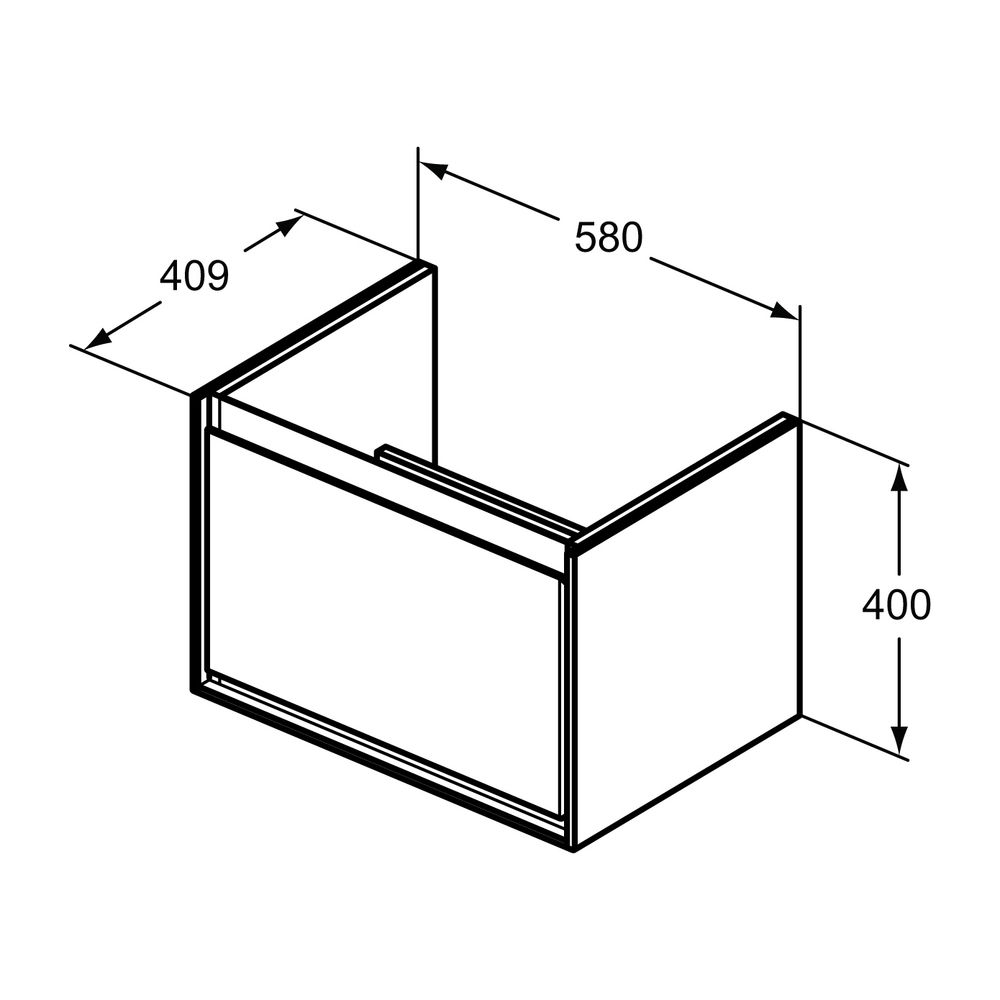 Ideal Standard WT-USchrank Connect Air Cube, 1 Auszug 585x412x400mm, Pinie hell Dekor und ... IST-E0847UK 5017830520306 (Abb. 2)