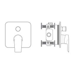 Ideal Standard Badearmatur Unterputz Tesi, Bausatz 2, Ros.163x163mm, eigens.DIN EN 1717, C... IST-A6759AA 4015413339223 (Abb. 1)